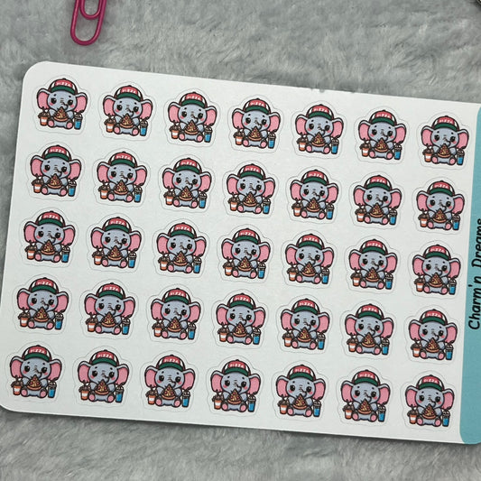 B Elephant Pizza Icon Planner Stickers