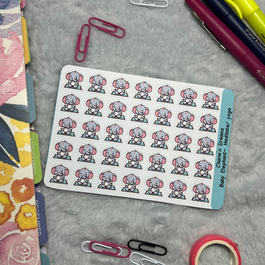 B Elephant Yoga Icon Planner Stickers