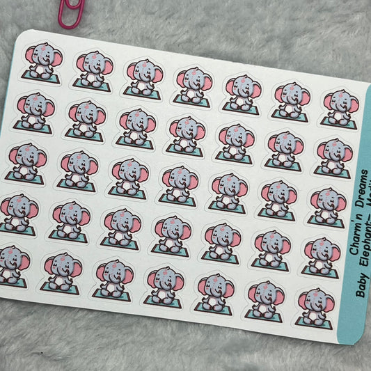 B Elephant Yoga Icon Planner Stickers