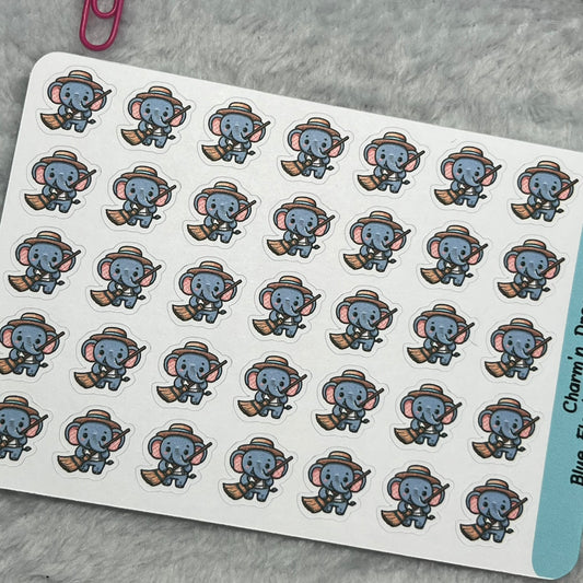 B Elephant Outdoor Chores Icon Planner Stickers