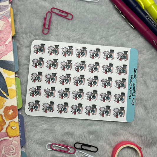 Elephant Laundry Icon Planner Stickers