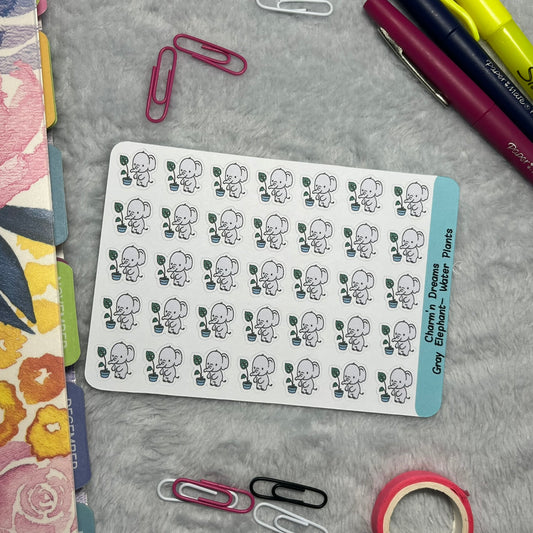 Elephant Water Plants Icon Planner Stickers