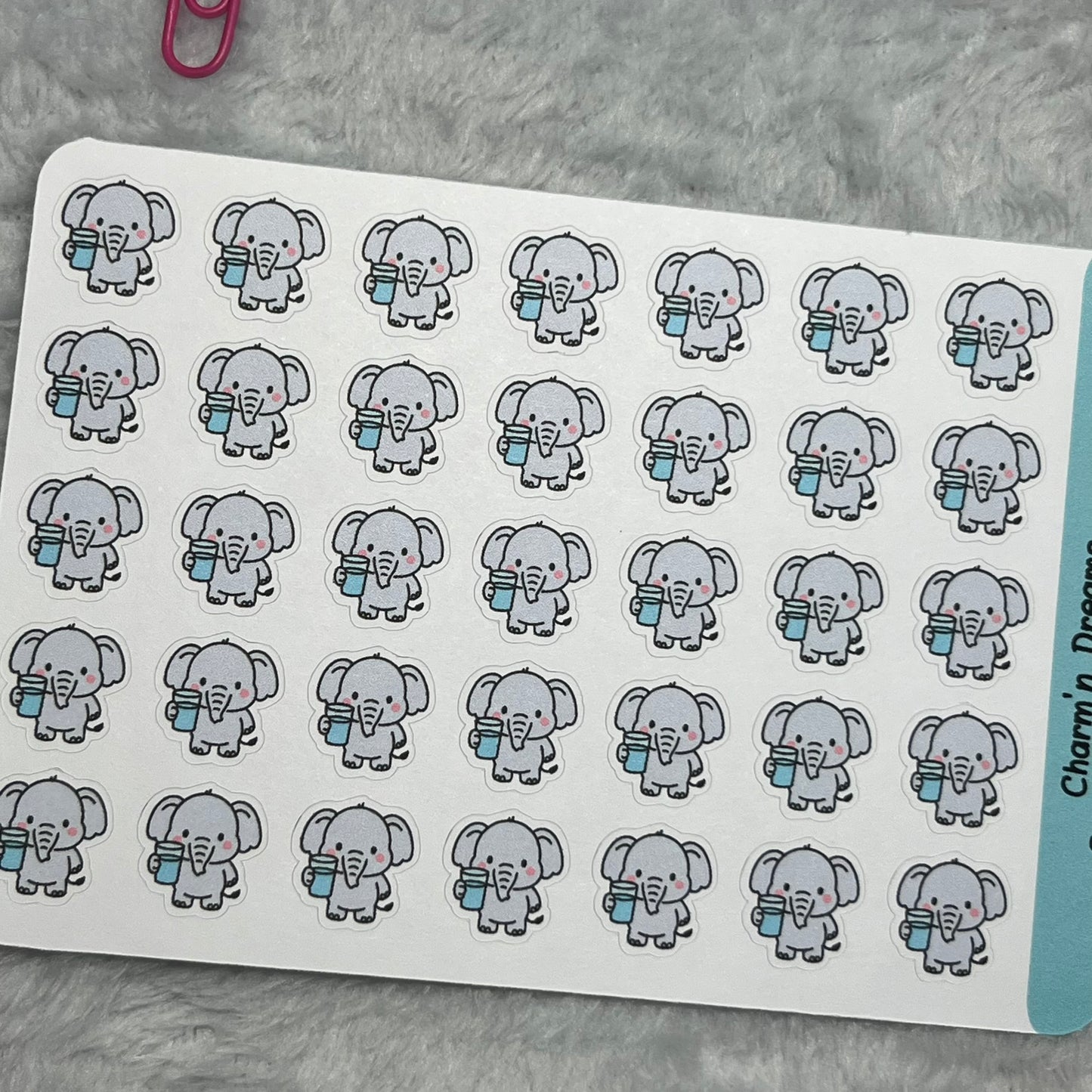 Elephant Hydrate Icon Planner Stickers