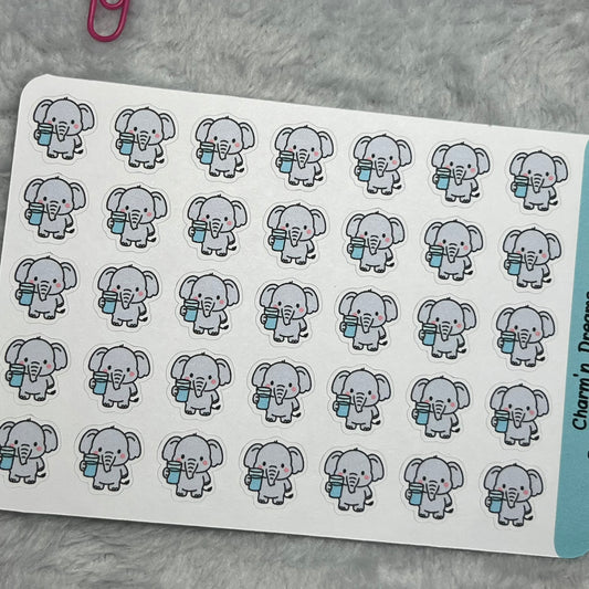 Elephant Hydrate Icon Planner Stickers