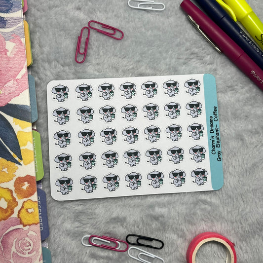 Elephant Coffee  Icon Planner Stickers