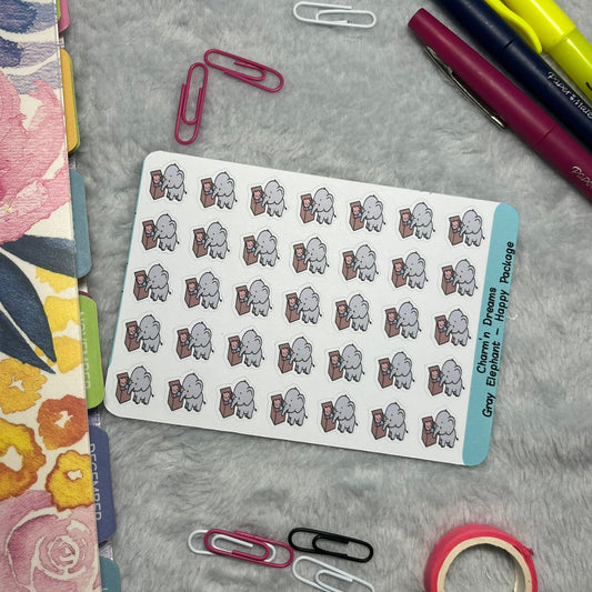 Elephant Happy Package Planner  Icon Planner Stickers