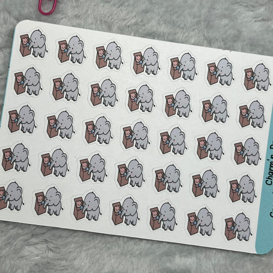 Elephant Happy Package Planner  Icon Planner Stickers