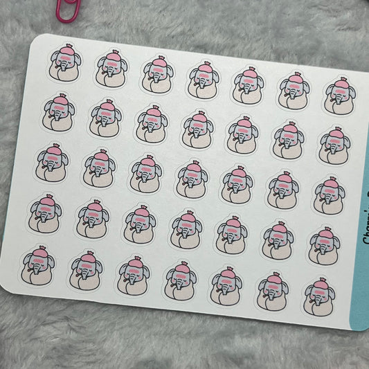 Elephant Sick Day Icon Planner Stickers