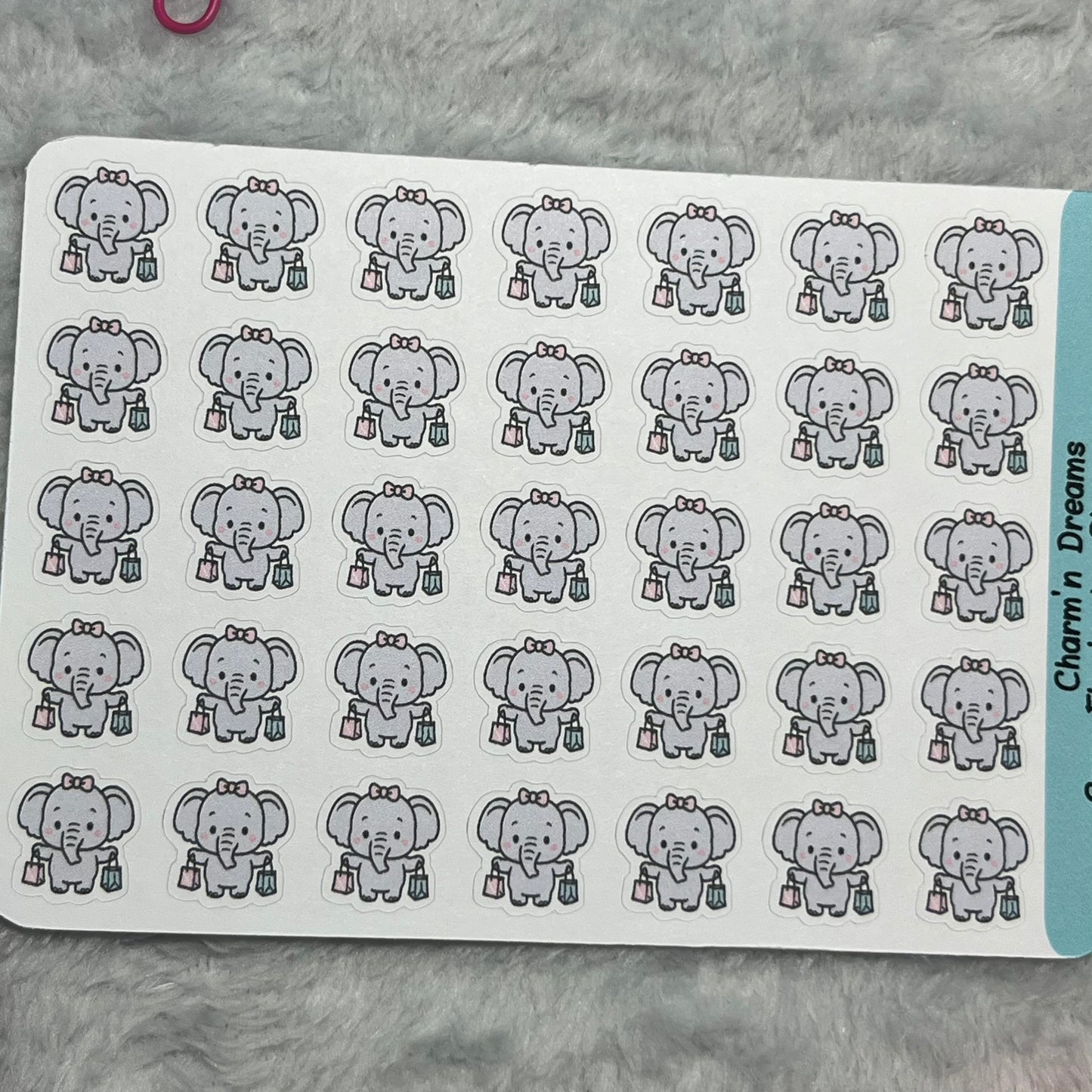 Elephant Shopping Bags Icon Planner Stickers