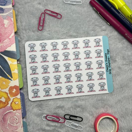 Elephant Yoga Icon Planner Stickers