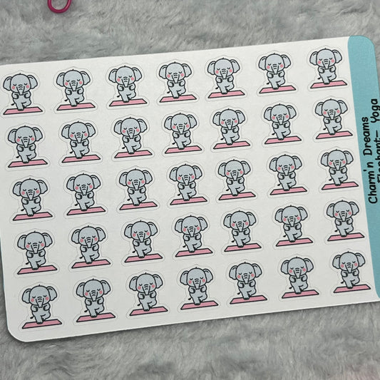 Elephant Yoga Icon Planner Stickers