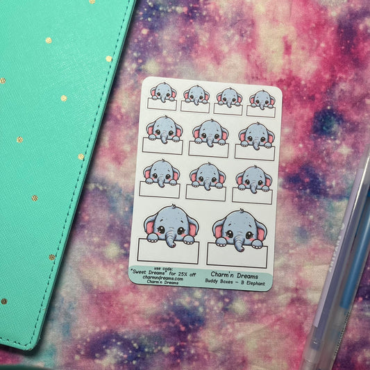 Elephant Buddy Boxes Planner Stickers