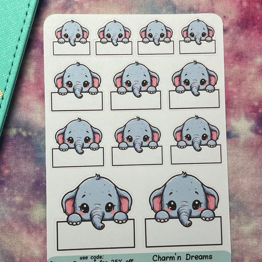 Elephant Buddy Boxes Planner Stickers