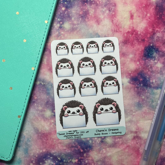 Hedgehog Buddy Boxes Planner Stickers