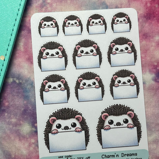 Hedgehog Buddy Boxes Planner Stickers