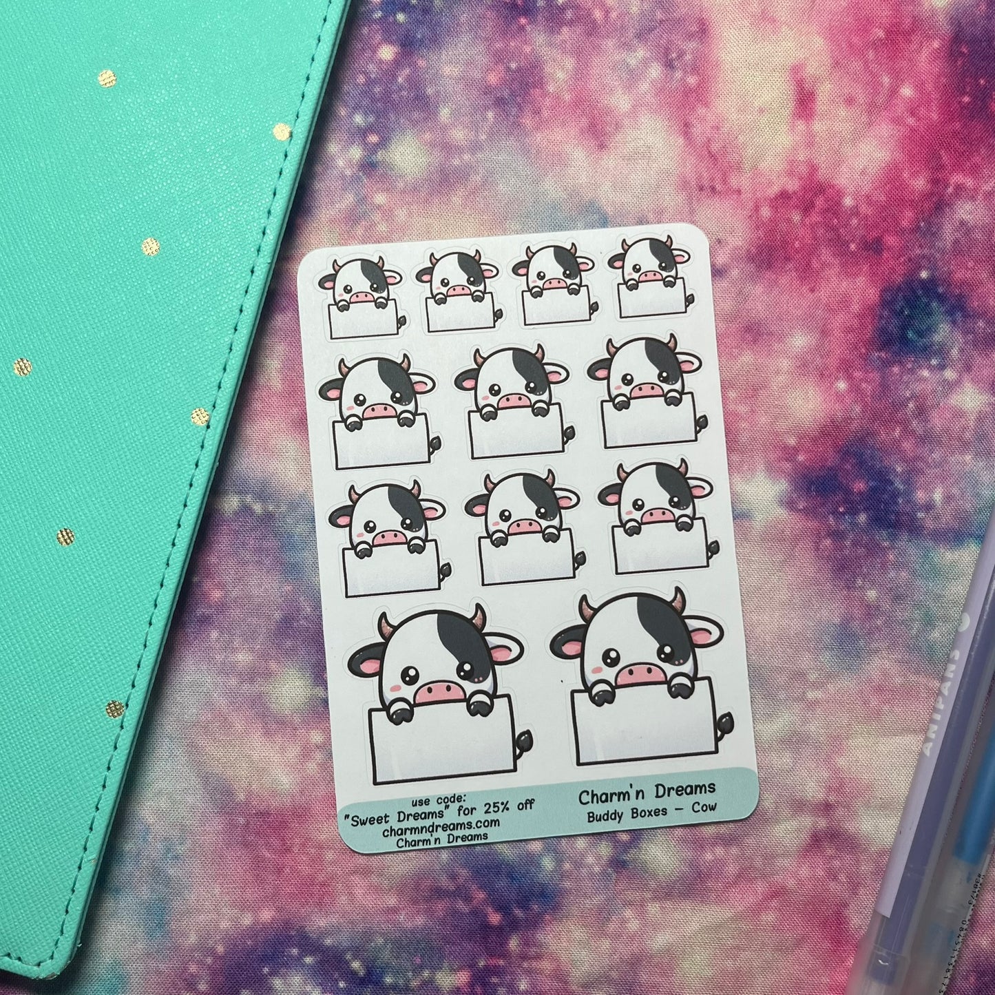Cow Buddy Boxes Planner Stickers
