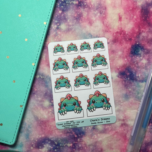 Dino Buddy Boxes Planner Stickers