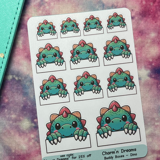 Dino Buddy Boxes Planner Stickers