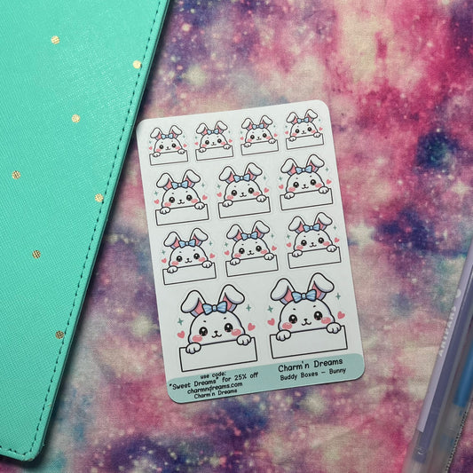 Bunny Buddy Boxes Planner Stickers