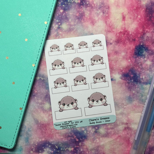 Otter Buddy Boxes Planner Stickers