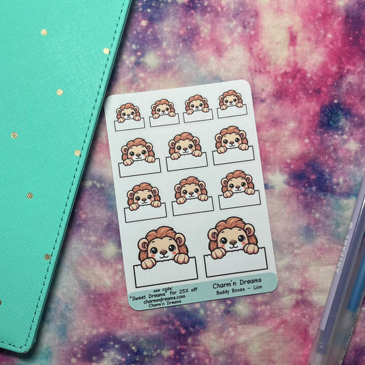 Lion Buddy Boxes Planner Stickers