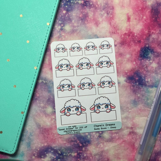 Sheep Buddy Boxes Planner Stickers