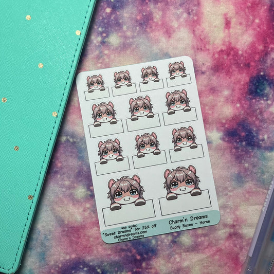 Horse Buddy Boxes Planner Stickers
