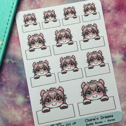 Horse Buddy Boxes Planner Stickers