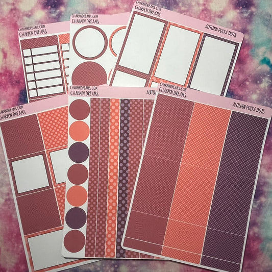 Autumn Polka Dots Planner Sticker Kit