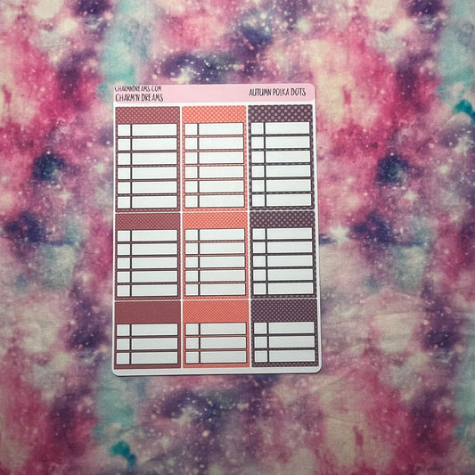 Autumn Polka Dots Planner Sticker Kit