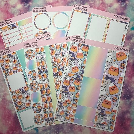 Cute Candy Corn Planner Sticker Kit