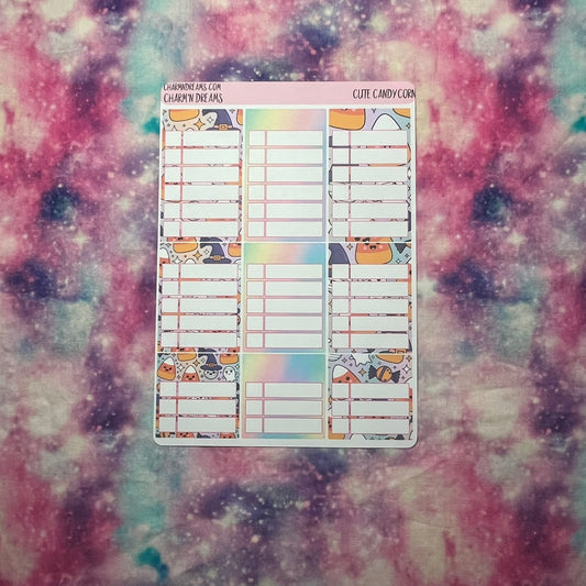 Cute Candy Corn Planner Sticker Kit
