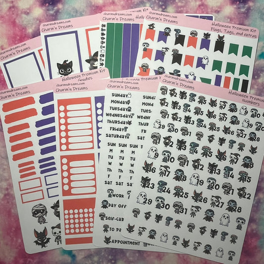 Halloween Characters Premium Planner Sticker Kit