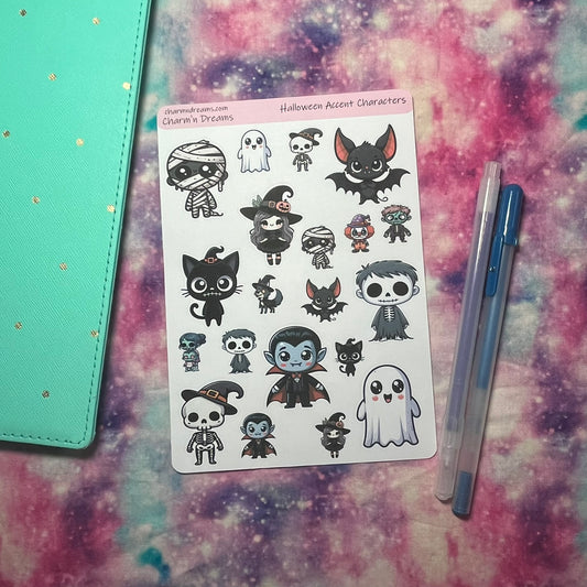 Halloween Characters Accent Deco Sticker Sheet