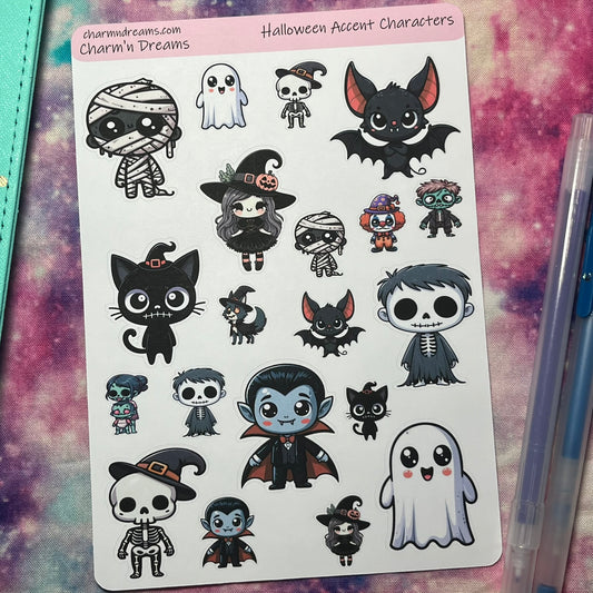 Halloween Characters Accent Deco Sticker Sheet