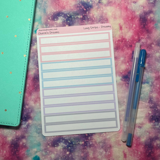 Dreamy Long Strip Boxes Planner Stickers