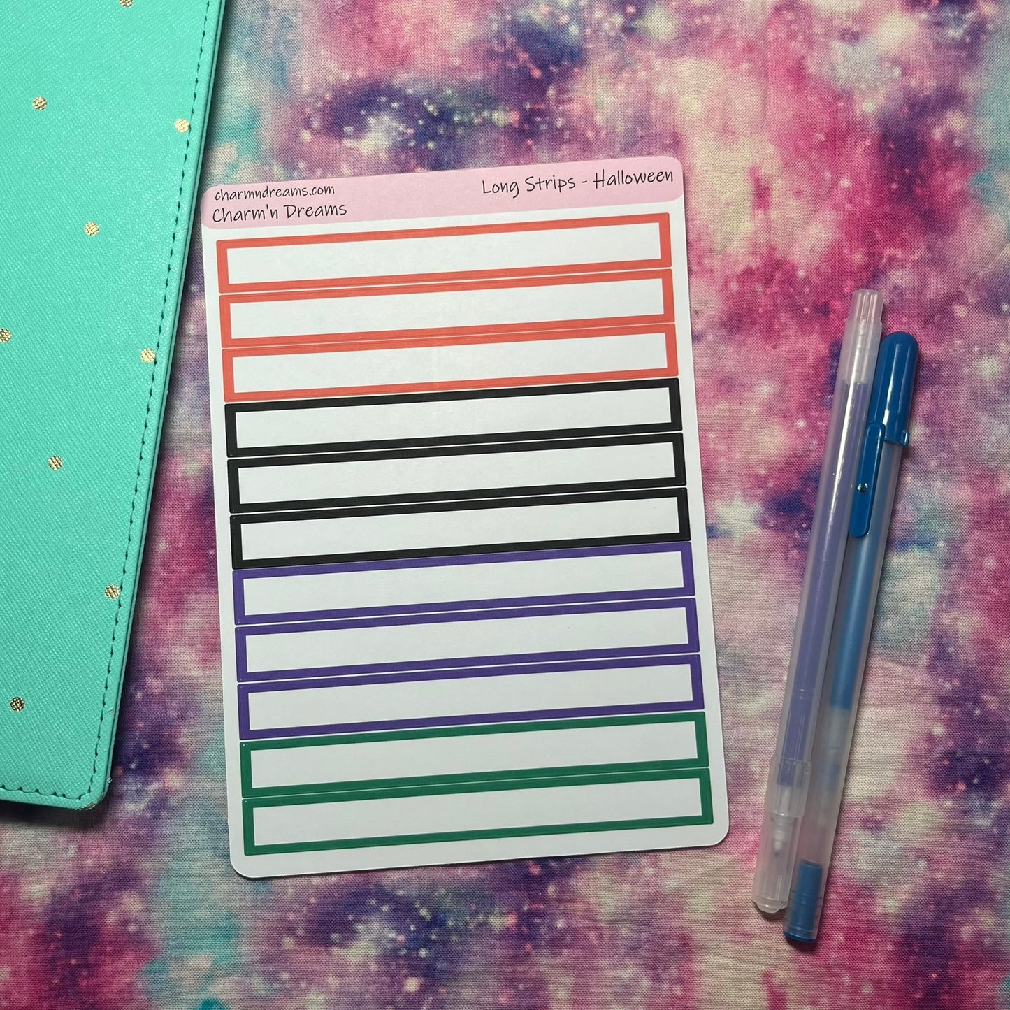 Halloween Long Strip Boxes Planner Stickers