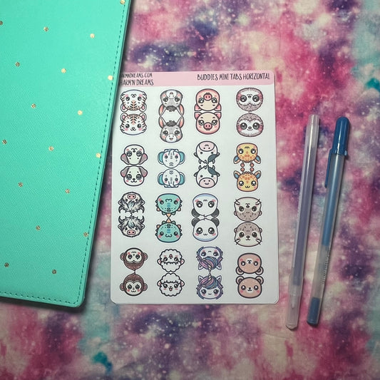 Buddies - Vertical Foldover Tabs Sticker Sheet