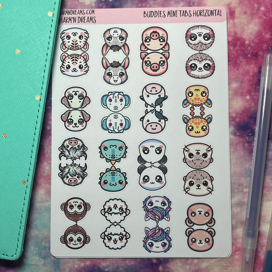 Buddies - Vertical Foldover Tabs Sticker Sheet