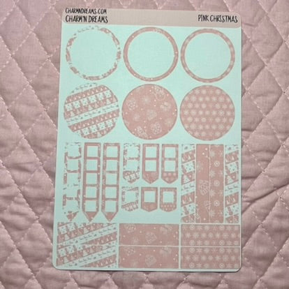 Pink Christmas Planner Sticker Kit