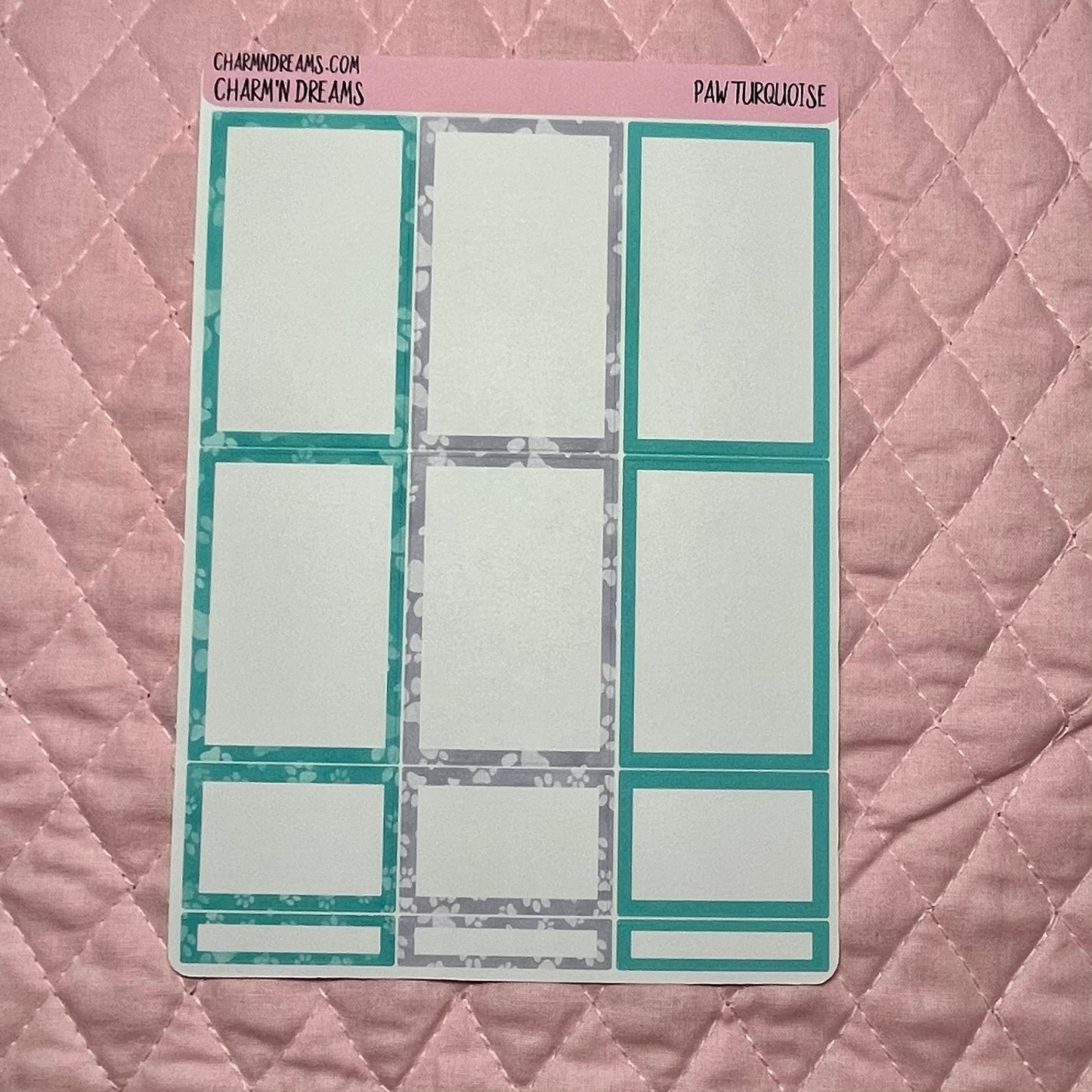 Paw Turquoise Planner Sticker Kit