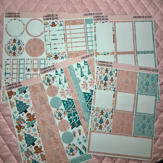 Gingerbread Holiday Planner Sticker Kit