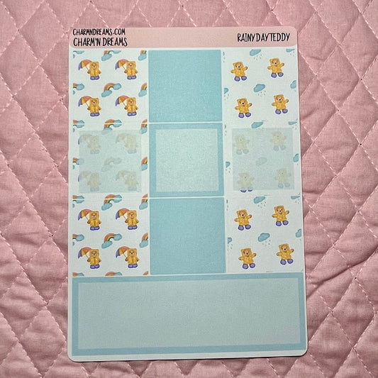 Rainy Day Teddy Planner Sticker Kit