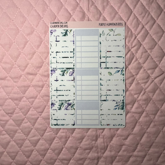 Discontinuing - Purple Hummingbirds Planner Sticker Kit