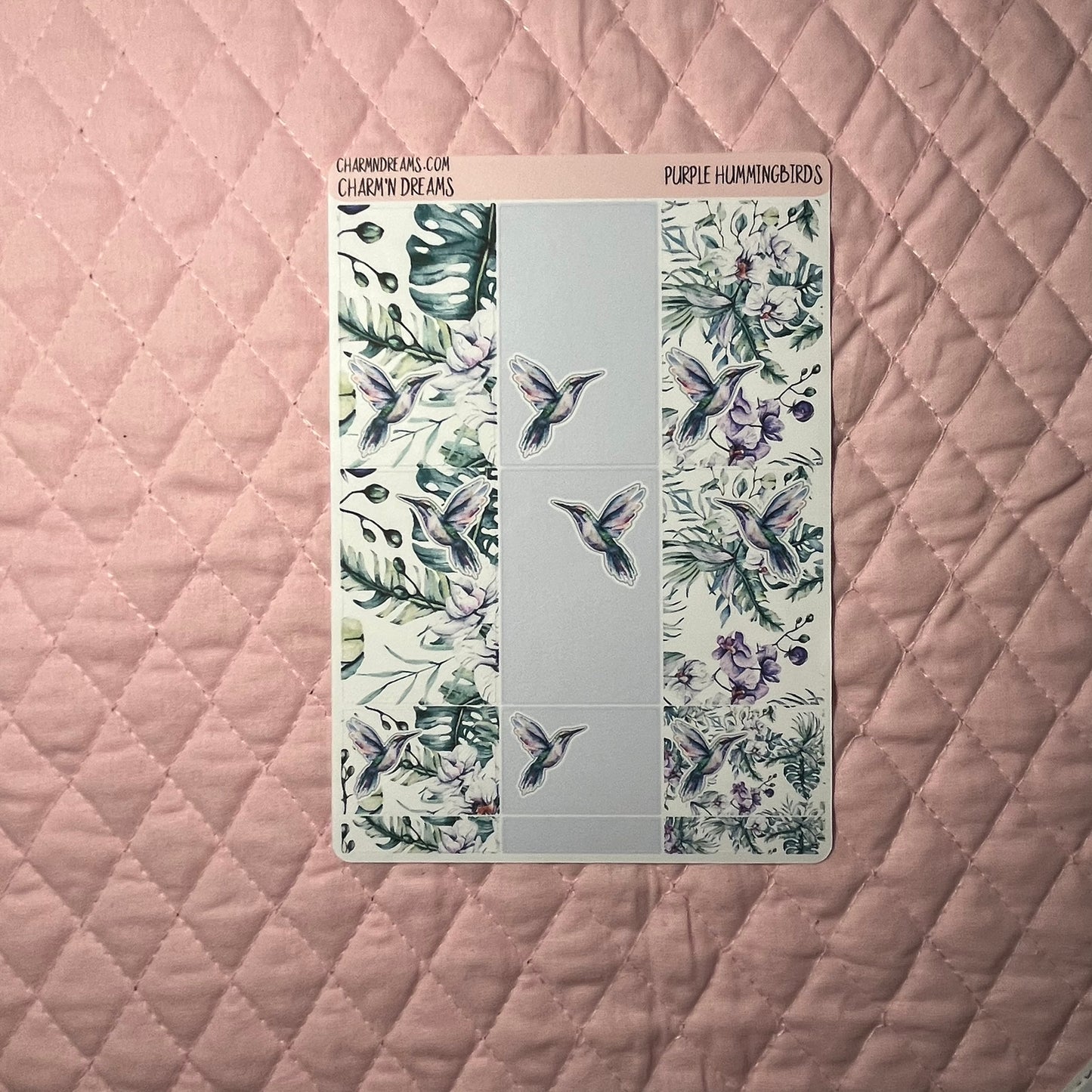 Discontinuing - Purple Hummingbirds Planner Sticker Kit