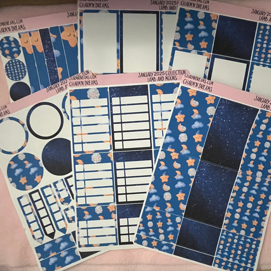 Counting Sheep and Moons Planner Sticker Kit