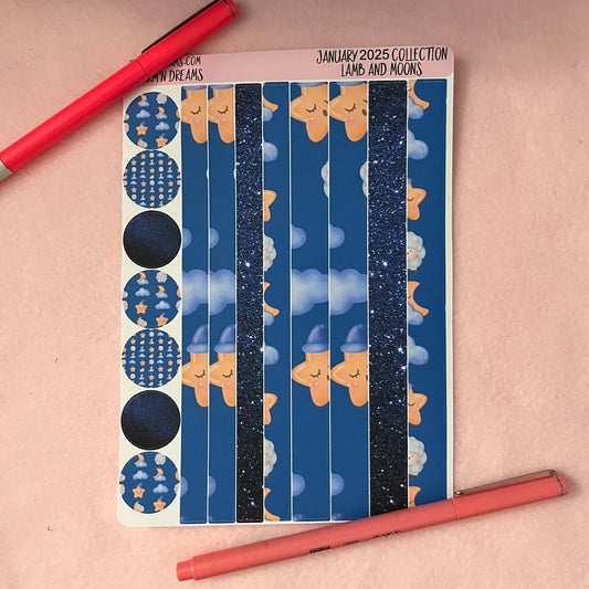 Counting Sheep and Moons Planner Sticker Kit