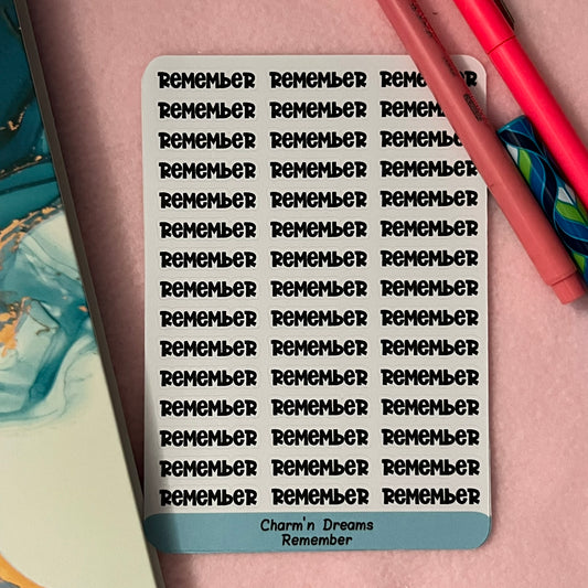 Remember Functional Planner Stickers