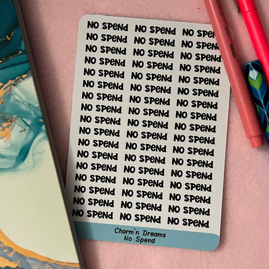 No Spend Functional Planner Stickers