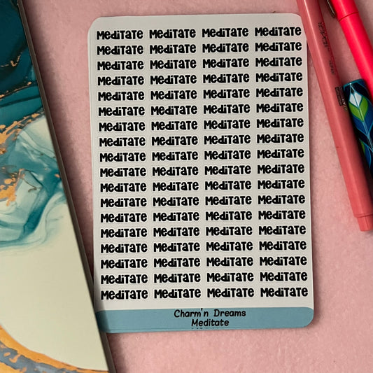 Meditate Functional Planner Stickers